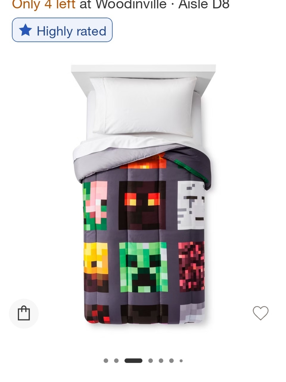 Minecraft Pixel Monster  Twin Comforter And Sheet Set - Multi-Color